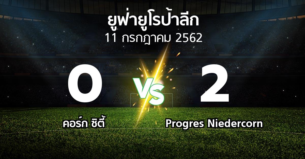 ผลบอล : คอร์ก ซิตี้ vs Progres Niedercorn (ยูฟ่า ยูโรป้าลีก 2019-2020)