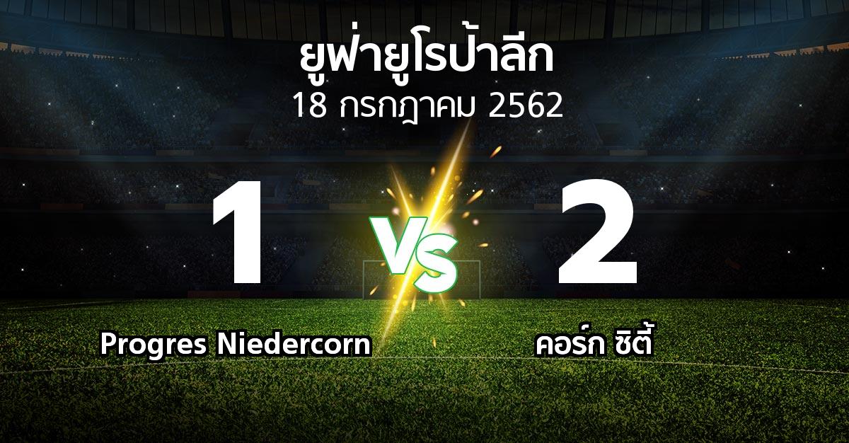 ผลบอล : Progres Niedercorn vs คอร์ก ซิตี้ (ยูฟ่า ยูโรป้าลีก 2019-2020)