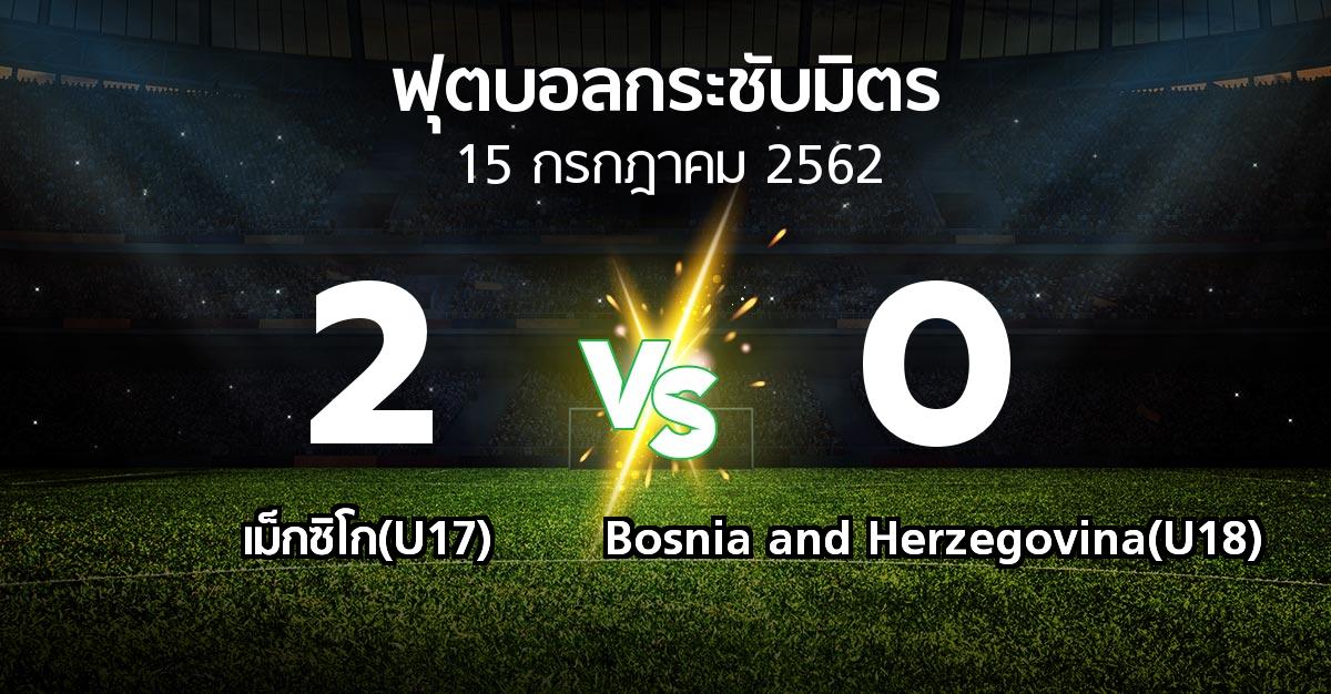 ผลบอล : เม็กซิโก(U17) vs Bosnia and Herzegovina(U18) (ฟุตบอลกระชับมิตร)