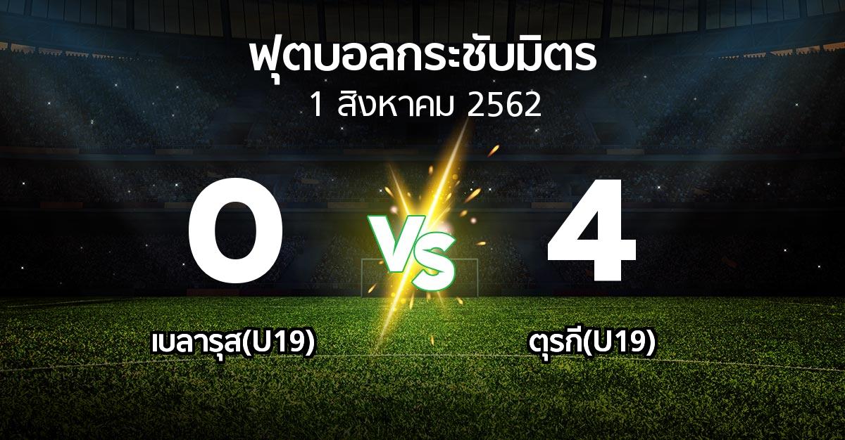 ผลบอล : เบลารุส(U19) vs ตุรกี(U19) (ฟุตบอลกระชับมิตร)