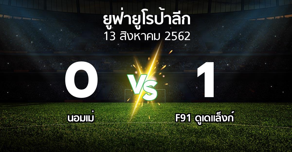 ผลบอล : นอมเม่ vs  ดูเดแล็งก์ (ยูฟ่า ยูโรป้าลีก 2019-2020)