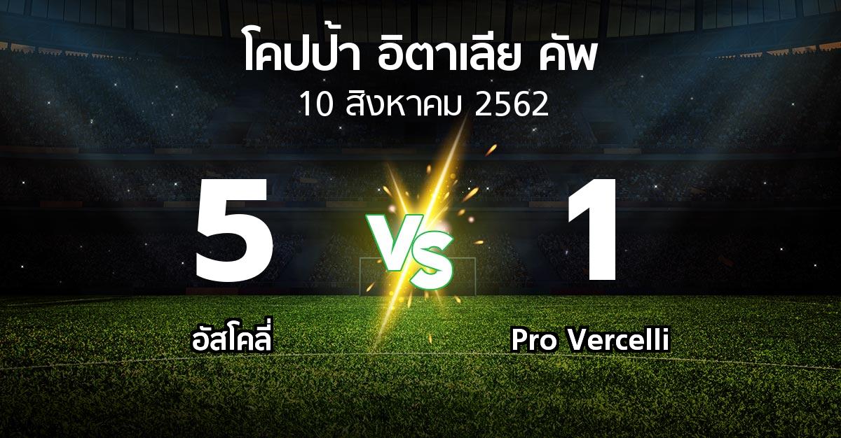 ผลบอล : อัสโคลี่ vs Pro Vercelli (โคปป้าอิตาเลียคัพ 2019-2020)