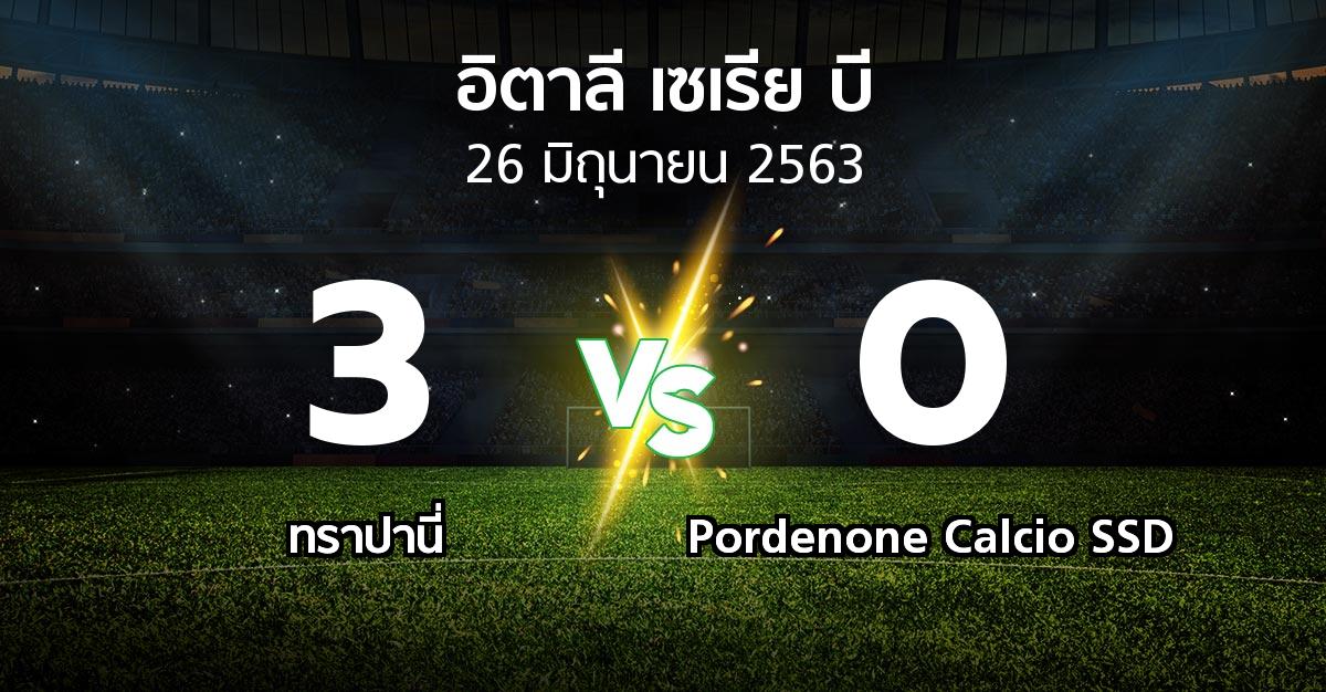 ผลบอล : ทราปานี่ vs Pordenone Calcio SSD (อิตาลี-เซเรีย-บี 2019-2020)