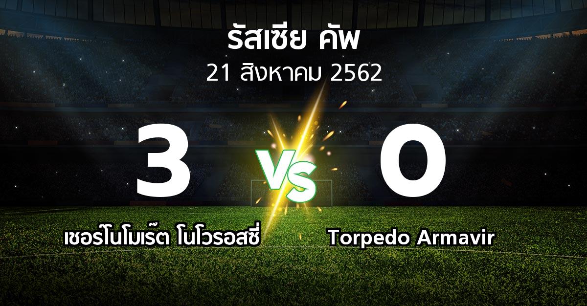 ผลบอล : เชอร์โนโมเร๊ต โนโวรอสซี่ vs Torpedo Armavir (รัสเซีย-คัพ 2019-2020)