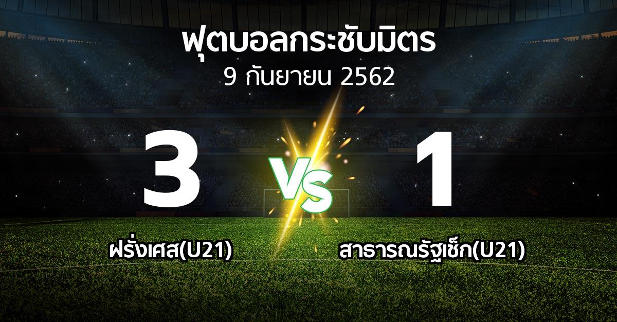 ผลบอล : ฝรั่งเศส(U21) vs สาธารณรัฐเช็ก(U21) (ฟุตบอลกระชับมิตร)