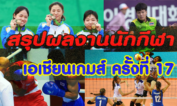 สรุปผลงานของนักกีฬาไทยในเอเชียนเกมส์