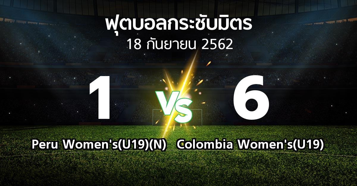 ผลบอล : Peru Women's(U19)(N) vs Colombia Women's(U19) (ฟุตบอลกระชับมิตร)