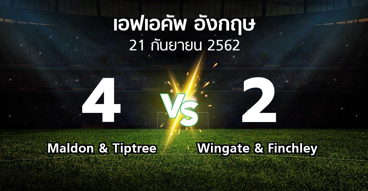 ผลบอล : Maldon & Tiptree vs Wingate & Finchley (เอฟเอ คัพ 2019-2020)