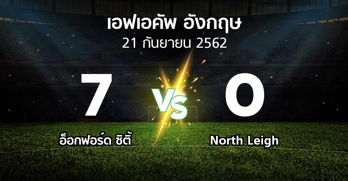 ผลบอล : อ็อกฟอร์ด ซิติ้ vs North Leigh (เอฟเอ คัพ 2019-2020)