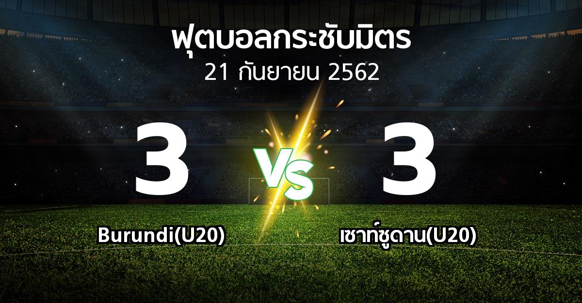 ผลบอล : Burundi(U20) vs เซาท์ซูดาน(U20) (ฟุตบอลกระชับมิตร)