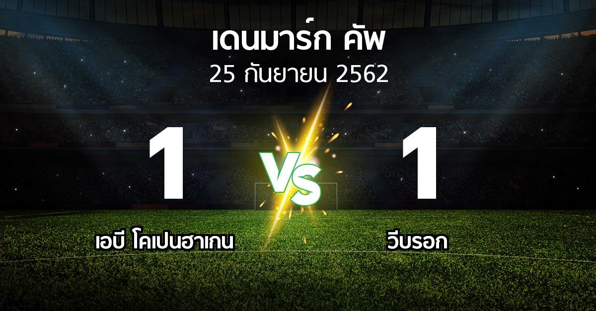 ผลบอล : เอบี โคเปนฮาเกน vs วีบรอก (เดนมาร์ก-คัพ 2019-2020)