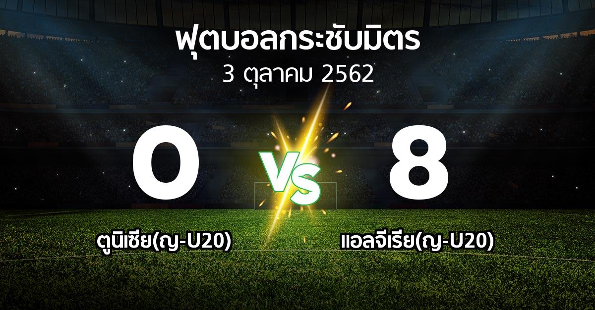 ผลบอล : ตูนิเซีย(ญ-U20) vs แอลจีเรีย(ญ-U20) (ฟุตบอลกระชับมิตร)