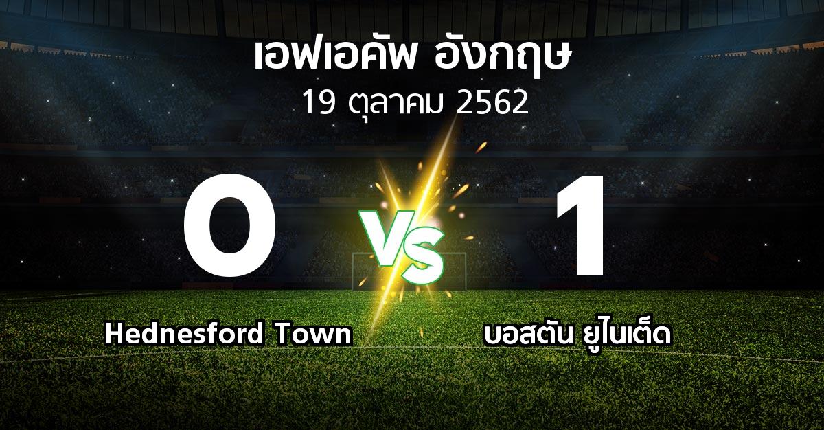 ผลบอล : Hednesford Town vs บอสตัน ยูไนเต็ด (เอฟเอ คัพ 2019-2020)