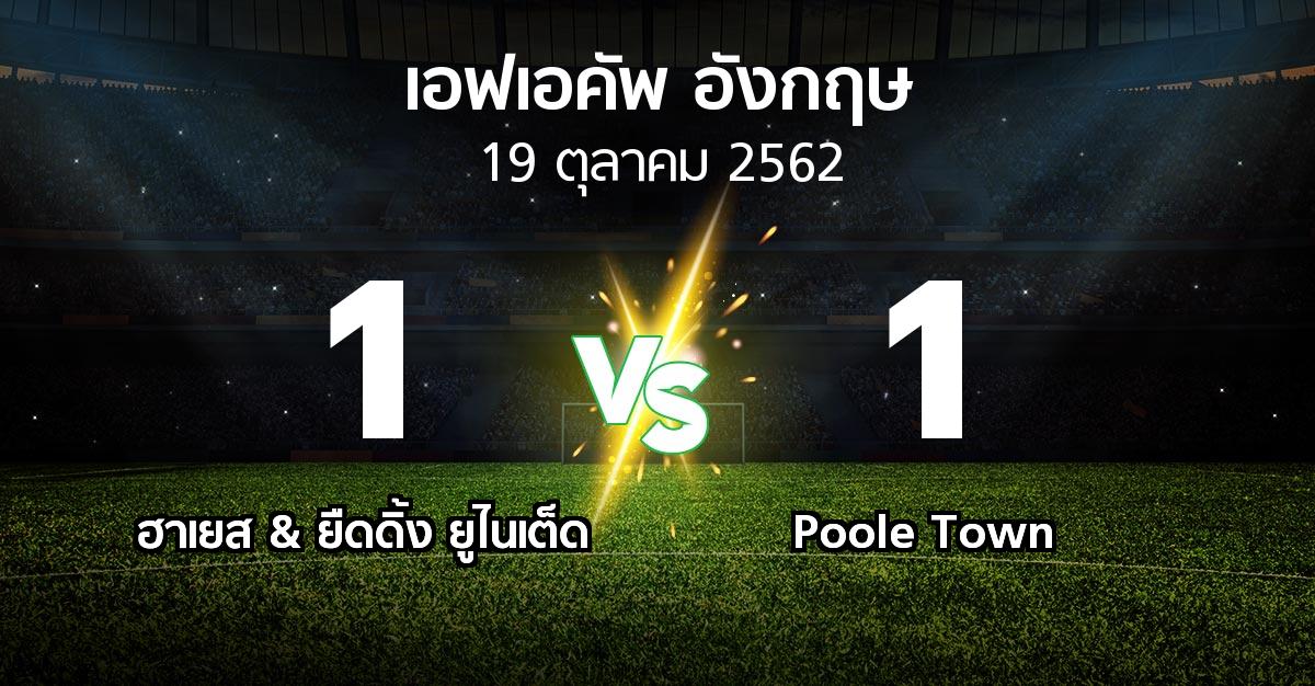 ผลบอล : ฮาเยส & ยืดดิ้ง ยูไนเต็ด vs Poole Town (เอฟเอ คัพ 2019-2020)