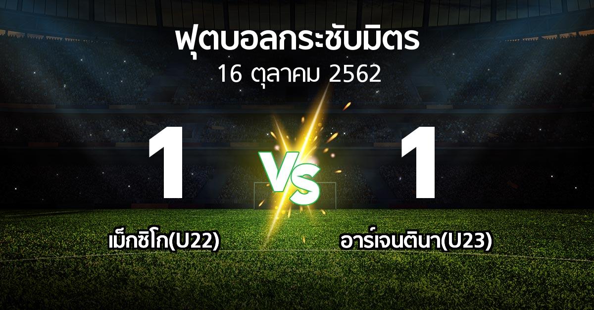 ผลบอล : เม็กซิโก(U22) vs อาร์เจนตินา(U23) (ฟุตบอลกระชับมิตร)