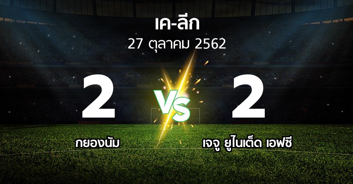 ผลบอล : กยองนัม vs เจจู ยูไนเต็ด เอฟซี (เค-ลีก 2019)