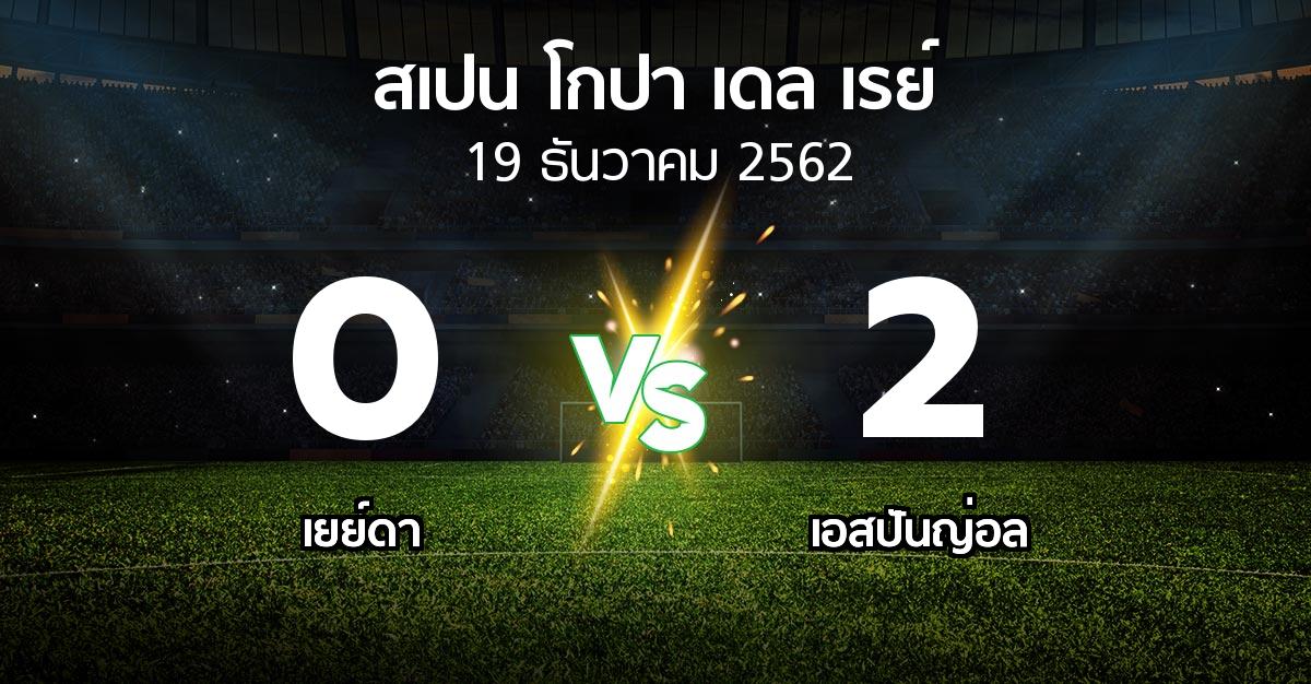 ผลบอล : เยย์ดา vs เอสปันญ่อล (สเปน-โกปาเดลเรย์ 2019-2020)