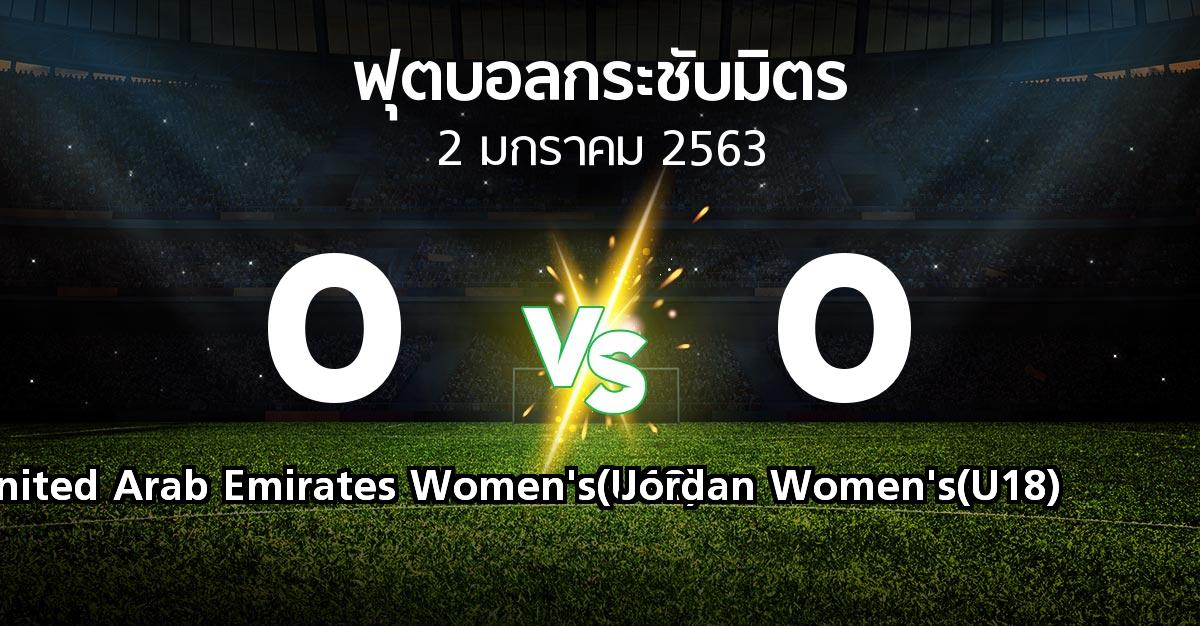 ผลบอล : United Arab Emirates Women's(U18) vs Jordan Women's(U18) (ฟุตบอลกระชับมิตร)