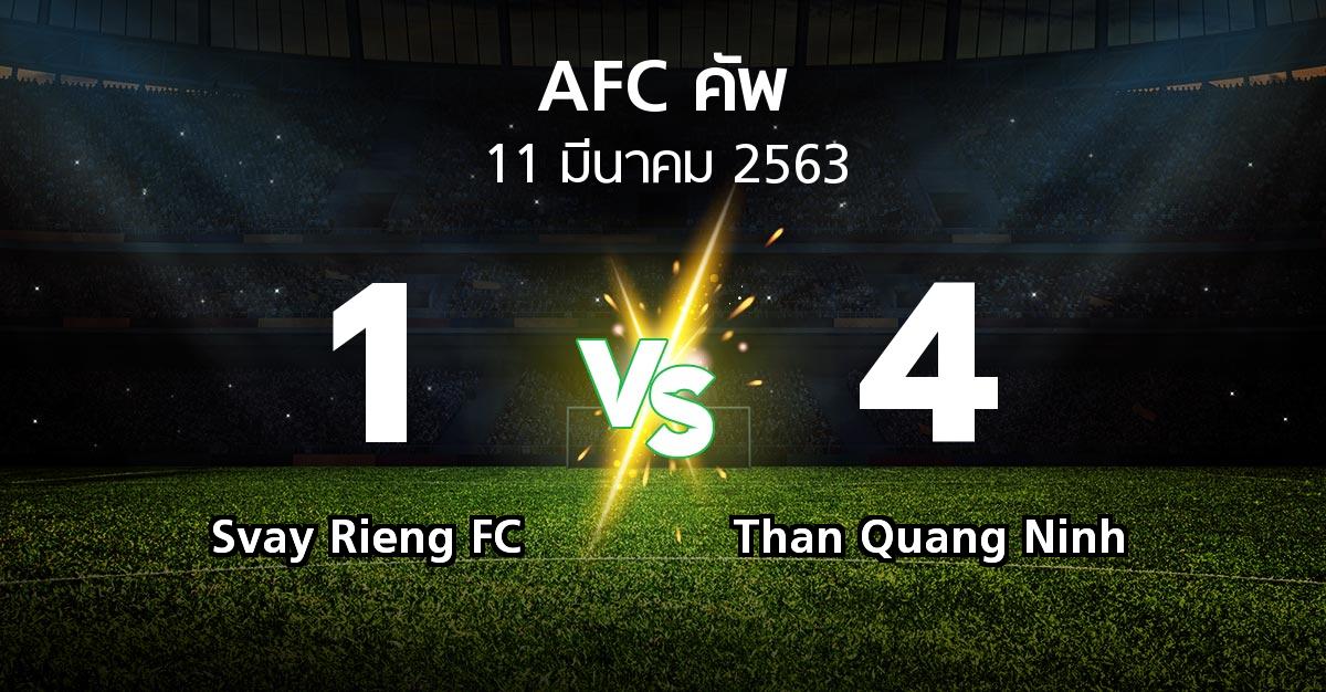 ผลบอล : Svay Rieng FC vs Than Quang Ninh (เอเอฟซีคัพ 2020)