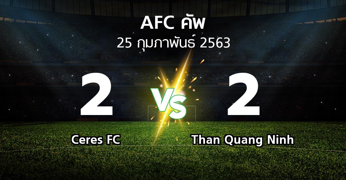 ผลบอล : Ceres FC vs Than Quang Ninh (เอเอฟซีคัพ 2020)