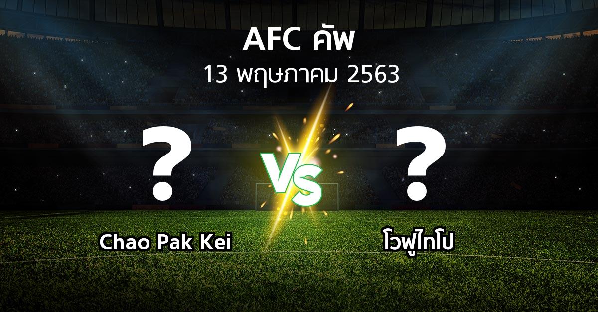 โปรแกรมบอล : Chao Pak Kei vs โวฟูไทโป (เอเอฟซีคัพ 2020)