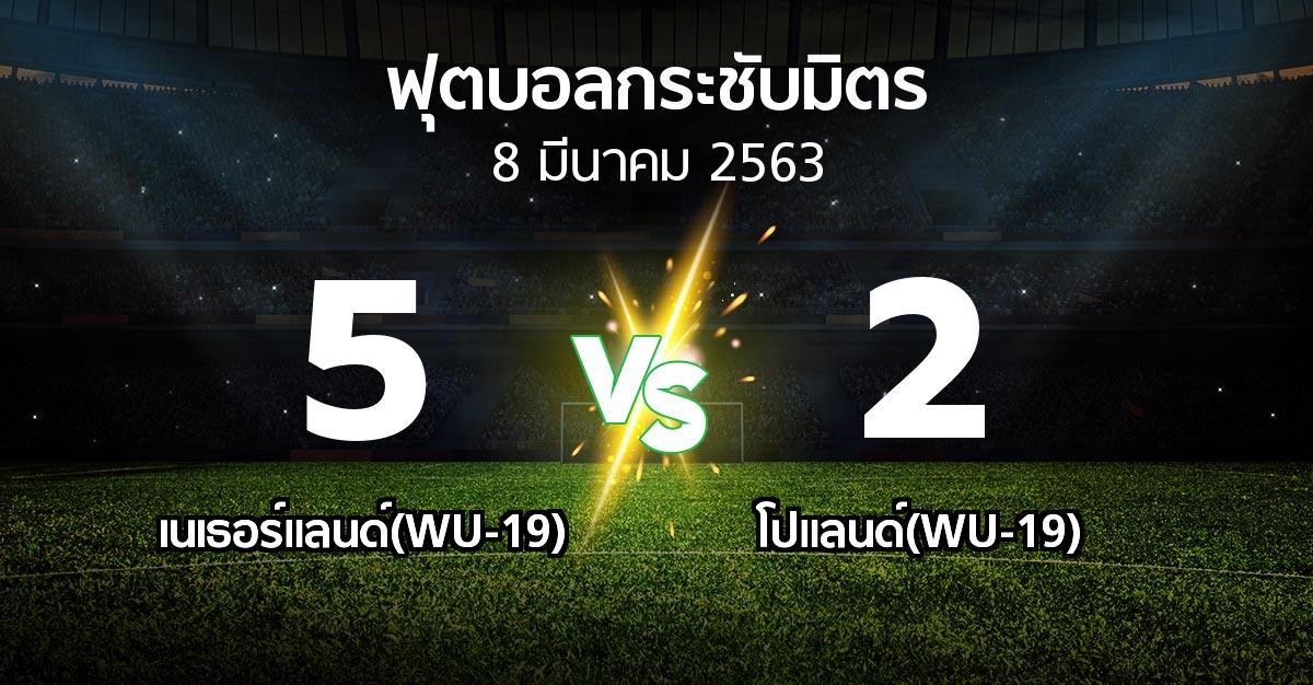 ผลบอล : เนเธอร์แลนด์(WU-19) vs โปแลนด์(WU-19) (ฟุตบอลกระชับมิตร)