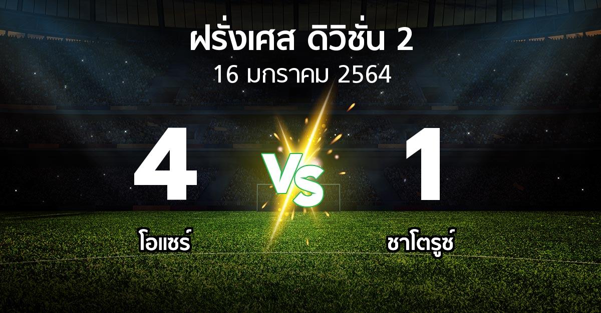 ผลบอล : โอแซร์ vs ชาโตรูซ์ (ฝรั่งเศส-ดิวิชั่น-2 2020-2021)