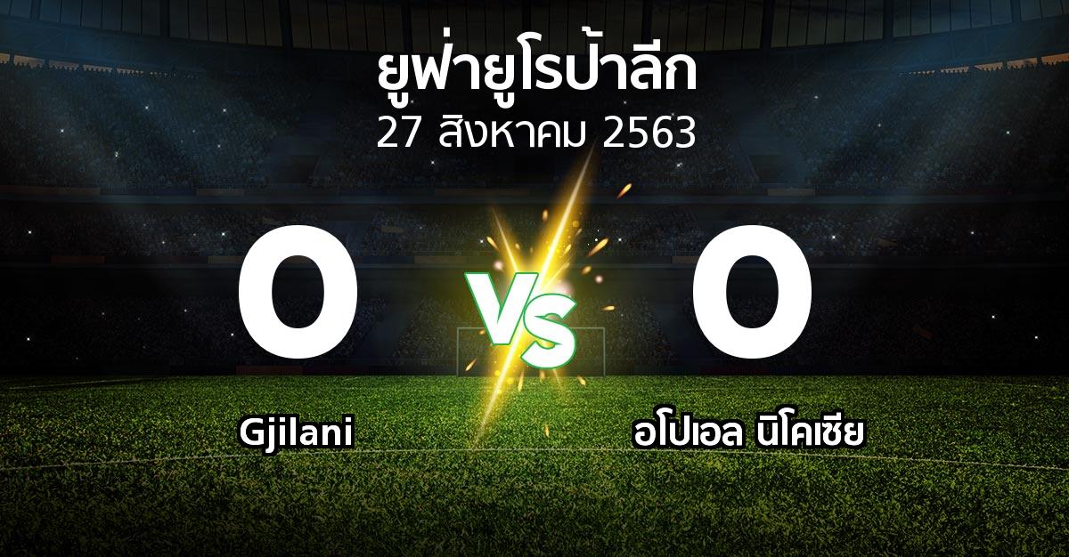 ผลบอล : Gjilani vs อโปเอล นิโคเซีย (ยูฟ่า ยูโรป้าลีก 2020-2021)