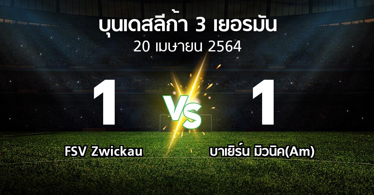 ผลบอล : FSV Zwickau vs บาเยิร์น มิวนิค(Am) (บุนเดสลีก้า-3-เยอรมัน 2020-2021)