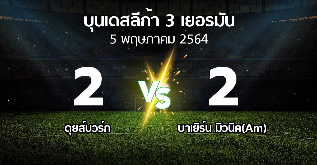 ผลบอล : ดุยส์บวร์ก vs บาเยิร์น มิวนิค(Am) (บุนเดสลีก้า-3-เยอรมัน 2020-2021)