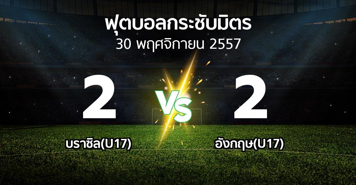 รายงานการแข่งขัน : บราซิล(U17) vs อังกฤษ(U17) (ฟุตบอลกระชับมิตร)