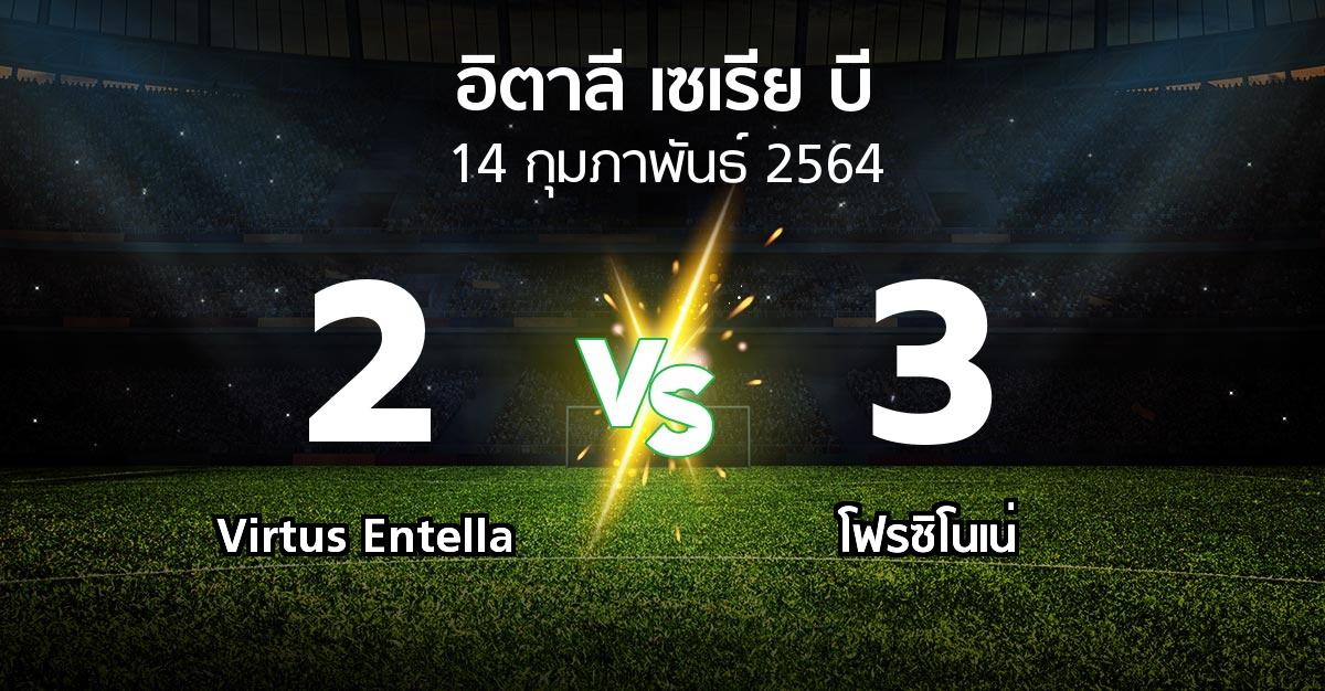 ผลบอล : Virtus Entella vs โฟรซิโนเน่ (อิตาลี-เซเรีย-บี 2020-2021)