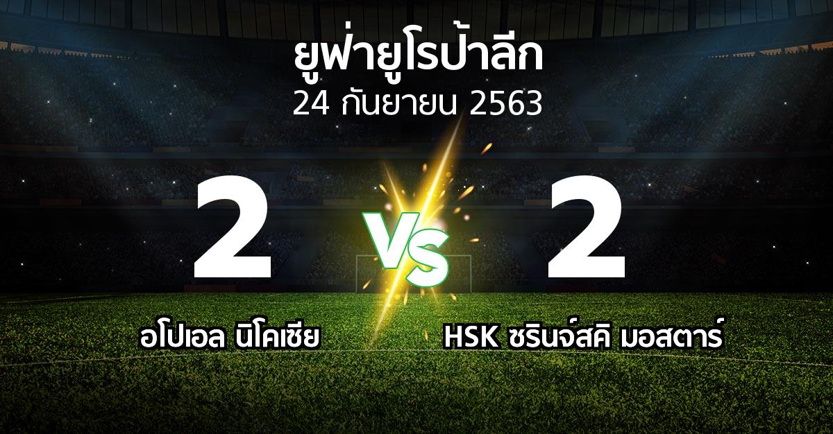 ผลบอล : อโปเอล นิโคเซีย vs HSK ซรินจ์สคิ มอสตาร์ (ยูฟ่า ยูโรป้าลีก 2020-2021)