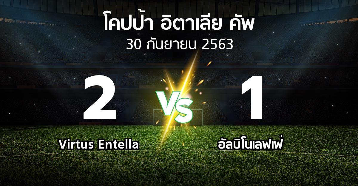 ผลบอล : Virtus Entella vs อัลบิโนเลฟเฟ่ (โคปป้าอิตาเลียคัพ 2020-2021)