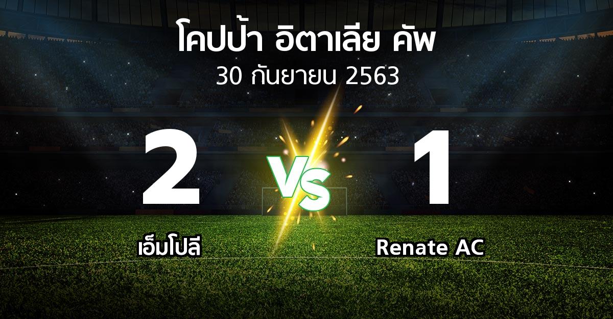 ผลบอล : เอ็มโปลี vs Renate AC (โคปป้าอิตาเลียคัพ 2020-2021)