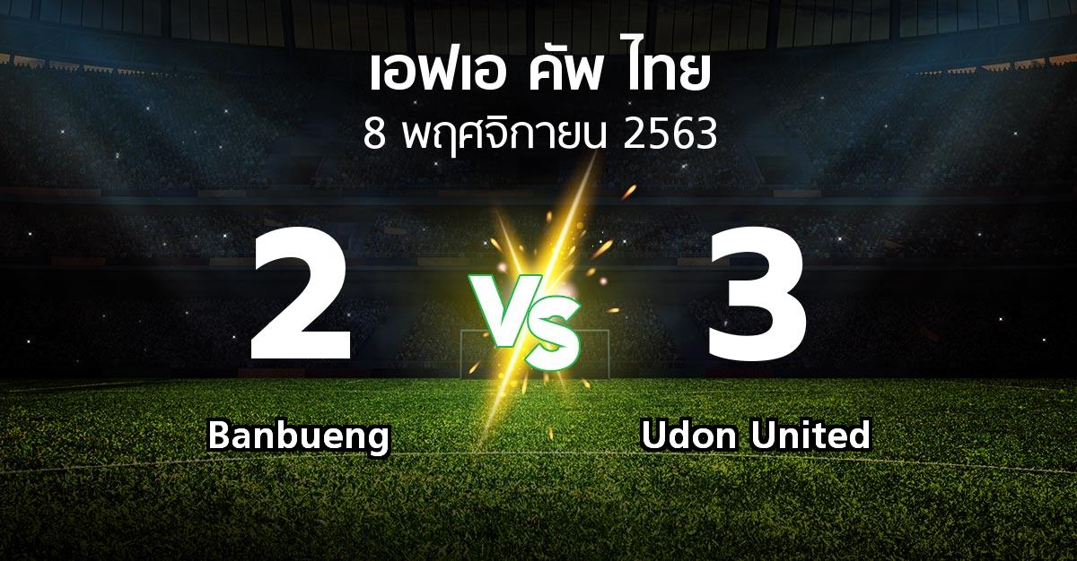 ผลบอล : Banbueng vs Udon United (ไทยเอฟเอคัพ 2020)