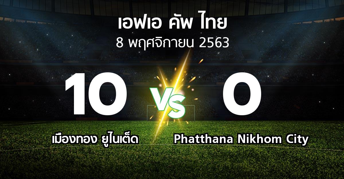 ผลบอล : เมืองทอง ยูไนเต็ด vs Phatthana Nikhom City (ไทยเอฟเอคัพ 2020)