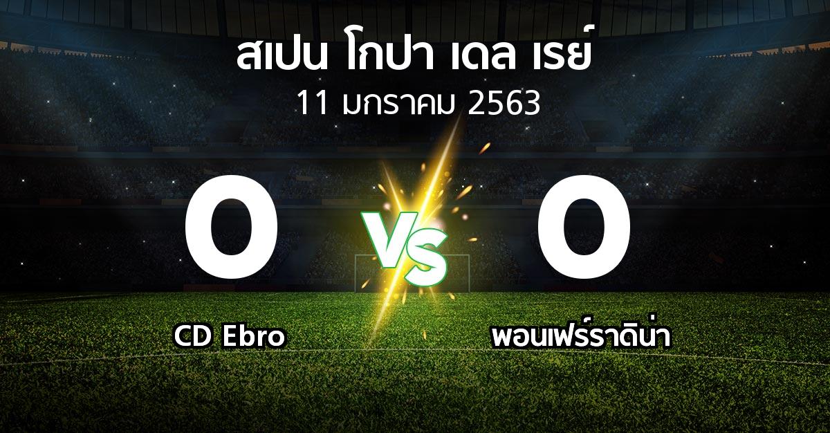 ผลบอล : CD Ebro vs พอนเฟร์ราดิน่า (สเปน-โกปาเดลเรย์ 2019-2021)