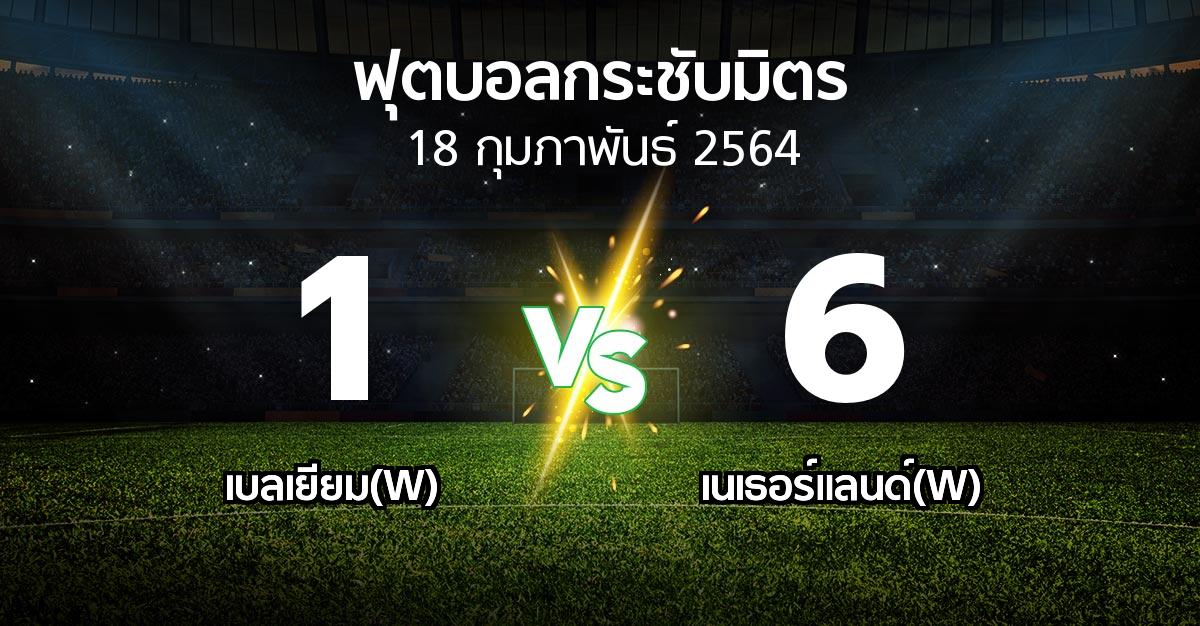 ผลบอล : เบลเยียม(W) vs เนเธอร์แลนด์(W) (ฟุตบอลกระชับมิตร)