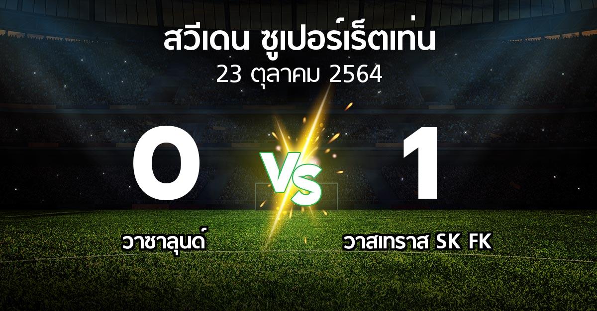 ผลบอล : วาซาลุนด์ vs วาสเทราส SK FK (สวีเดน-ซูเปอร์เร็ตเท่น 2021)