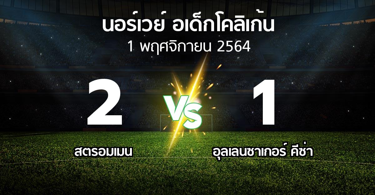 ผลบอล : สตรอมเมน vs อุลเลนซาเกอร์ คีซ่า (นอร์เวย์-อเด็กโคลิเก้น 2021)