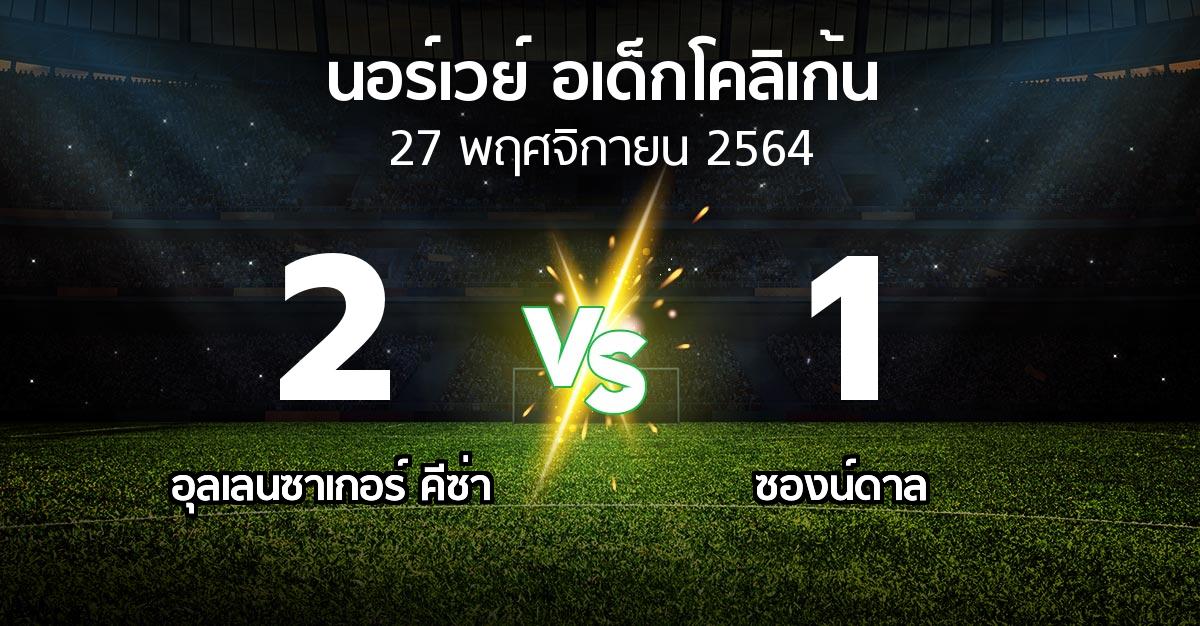 ผลบอล : อุลเลนซาเกอร์ คีซ่า vs ซองน์ดาล (นอร์เวย์-อเด็กโคลิเก้น 2021)