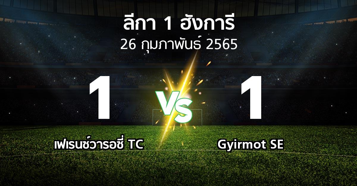 ผลบอล : เฟเรนซ์วารอซี่ TC vs Gyirmot SE (ลีกา-1-ฮังการี 2021-2022)
