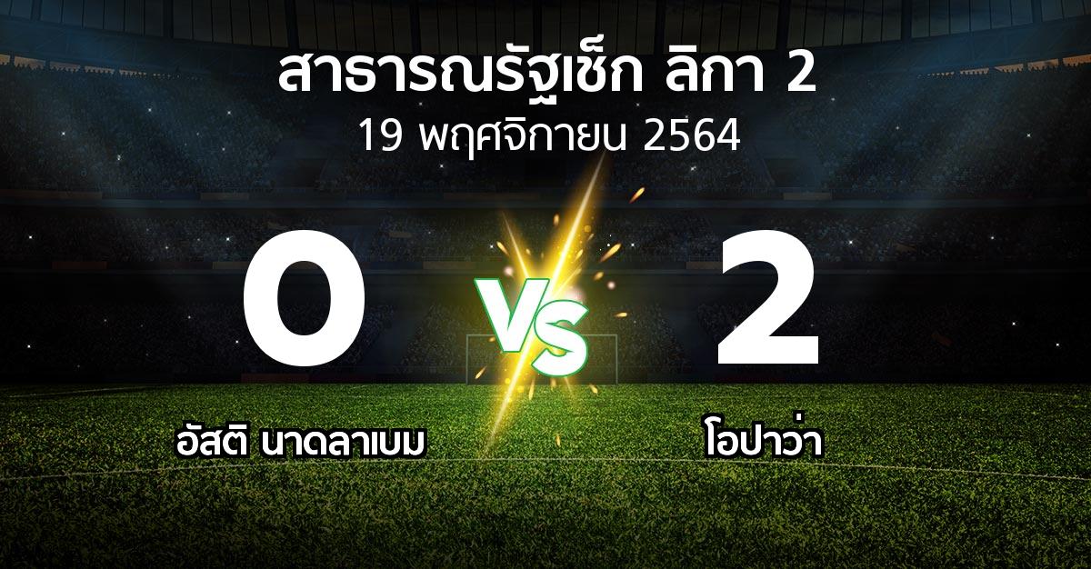 ผลบอล : อัสติ นาดลาเบม vs โอปาว่า (สาธารณรัฐเช็ก-ลิกา-2 2021-2022)