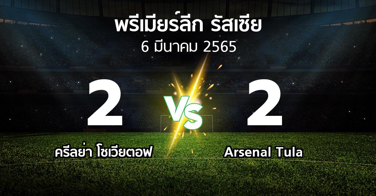 ผลบอล : ครีลย่า โซเวียตอฟ vs Arsenal Tula (พรีเมียร์ลีก รัสเซีย  2021-2022)