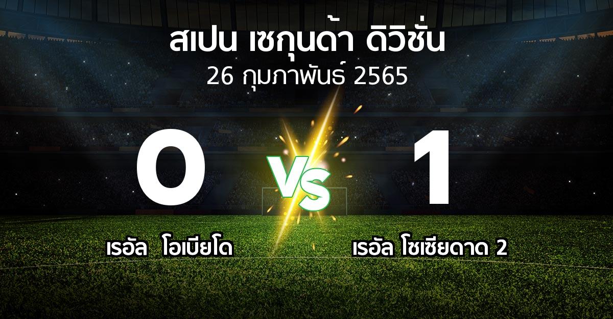 ผลบอล : เรอัล  โอเบียโด vs เรอัล โซเซียดาด 2 (สเปน-เซกุนด้า-ดิวิชั่น 2021-2022)