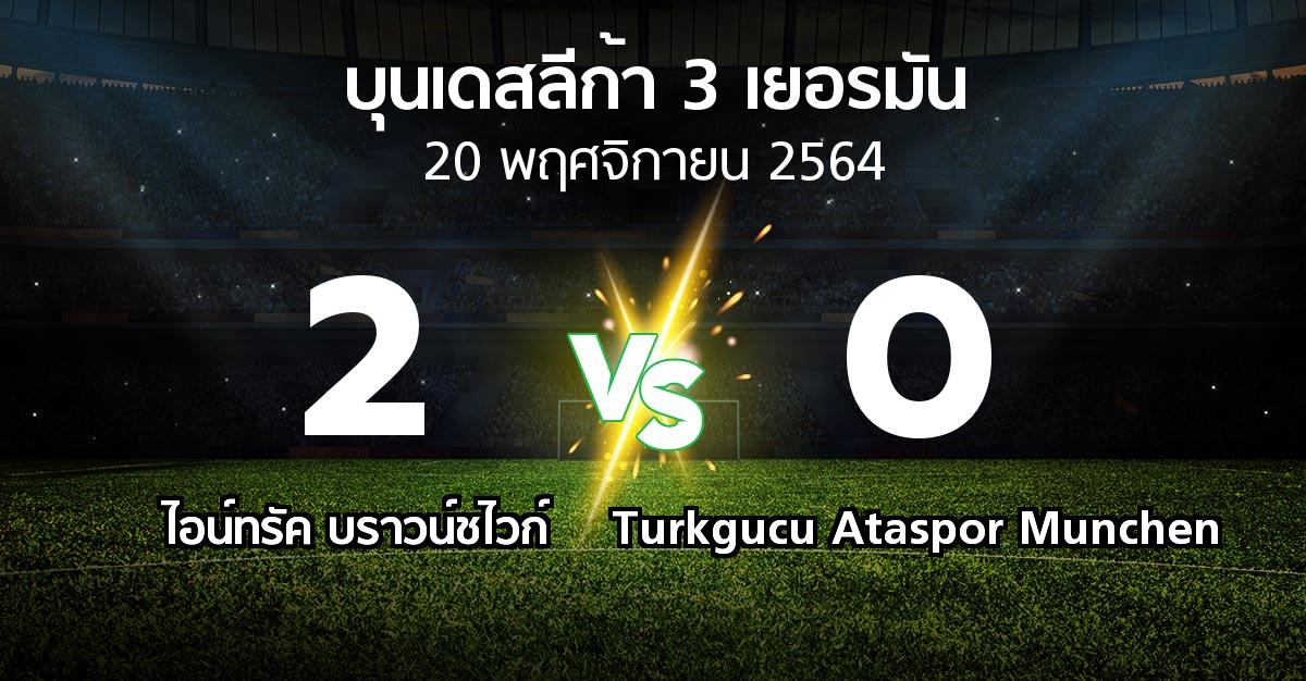 ผลบอล : บราวน์ชไวก์ vs Turkgucu Ataspor Munchen (บุนเดสลีก้า-3-เยอรมัน 2021-2022)