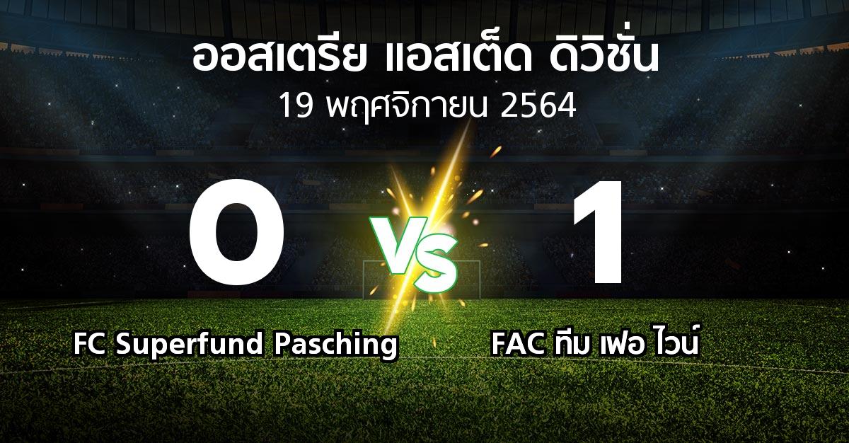 ผลบอล : FC Superfund Pasching vs FAC ทีม เฟอ ไวน์ (ออสเตรีย-แอสเต็ด-ดิวิชั่น 2021-2022)