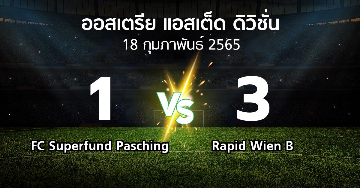 ผลบอล : FC Superfund Pasching vs Rapid Wien B (ออสเตรีย-แอสเต็ด-ดิวิชั่น 2021-2022)
