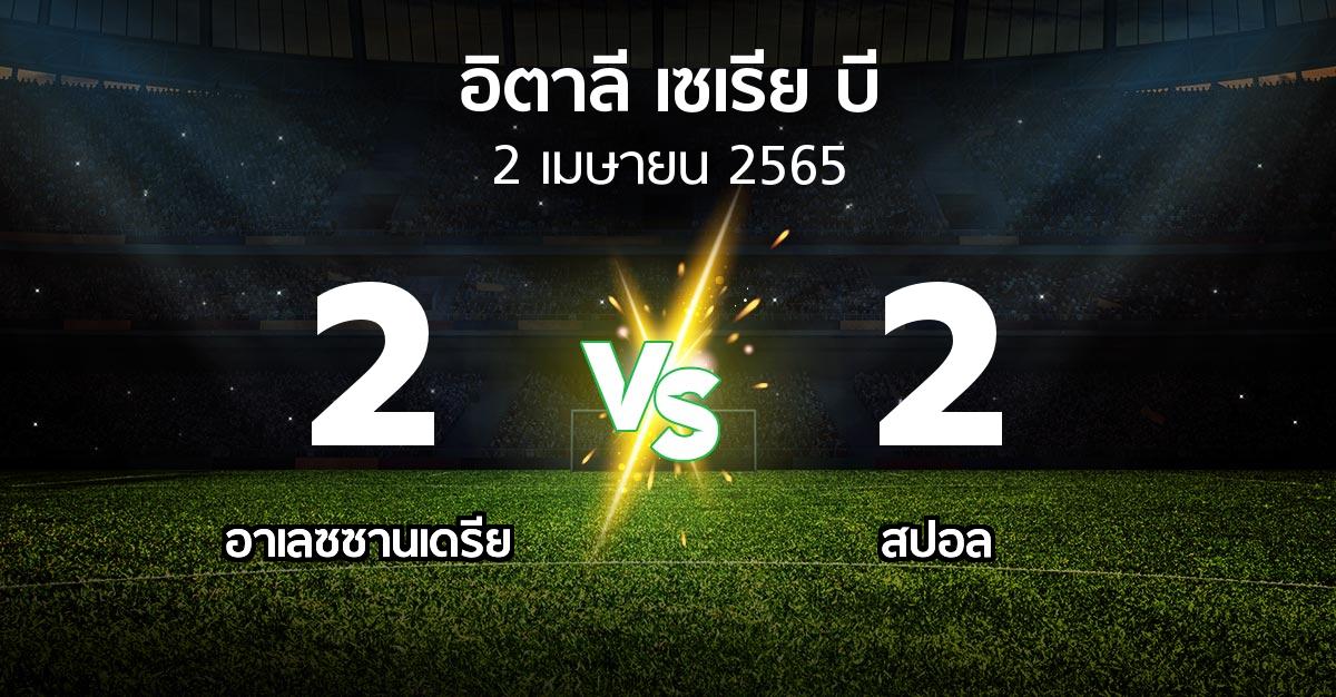 ผลบอล : อาเลซซานเดรีย vs สปอล (อิตาลี-เซเรีย-บี 2021-2022)